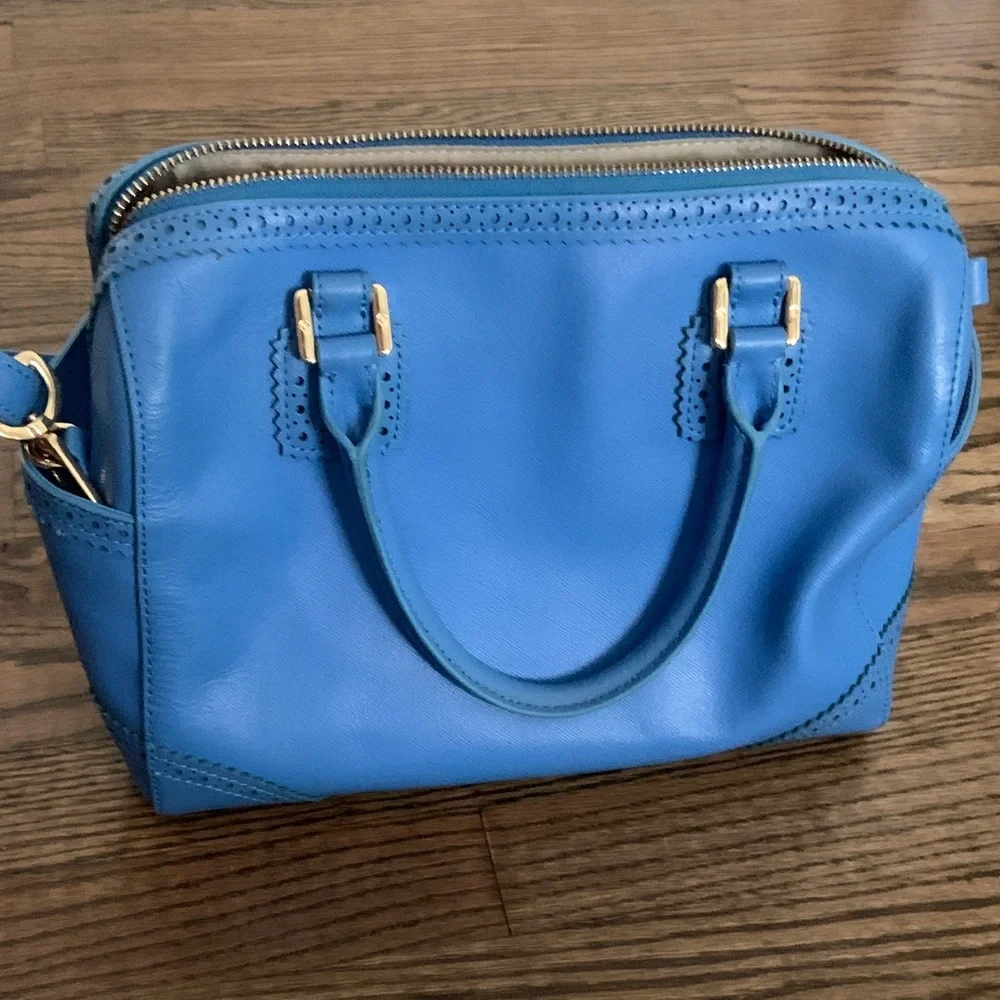LAST CHANCE! Tory Burch Blue Leather Robinson Spectator Satchel Handbag